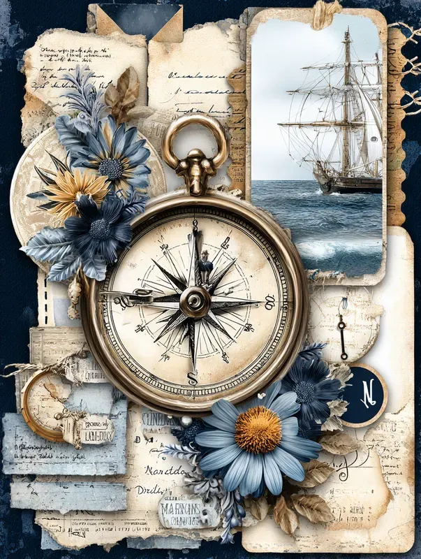 Spring Nautical Diary Scrapbook Papers