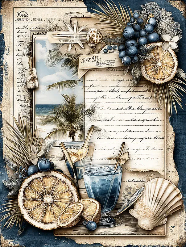 Spring Nautical Diary Scrapbook Papers