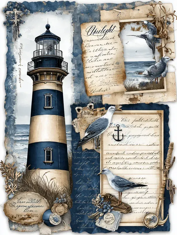 Spring Nautical Diary Scrapbook Papers