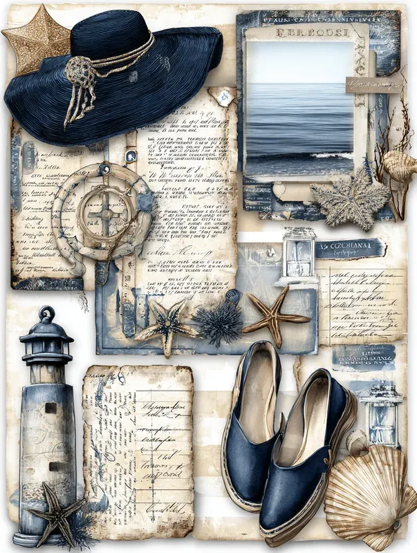 Spring Nautical Diary Scrapbook Papers