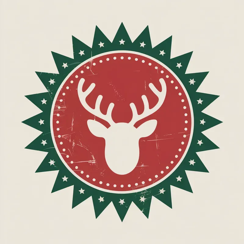 Vintage Round Christmas Badges