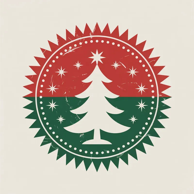 Vintage Round Christmas Badges