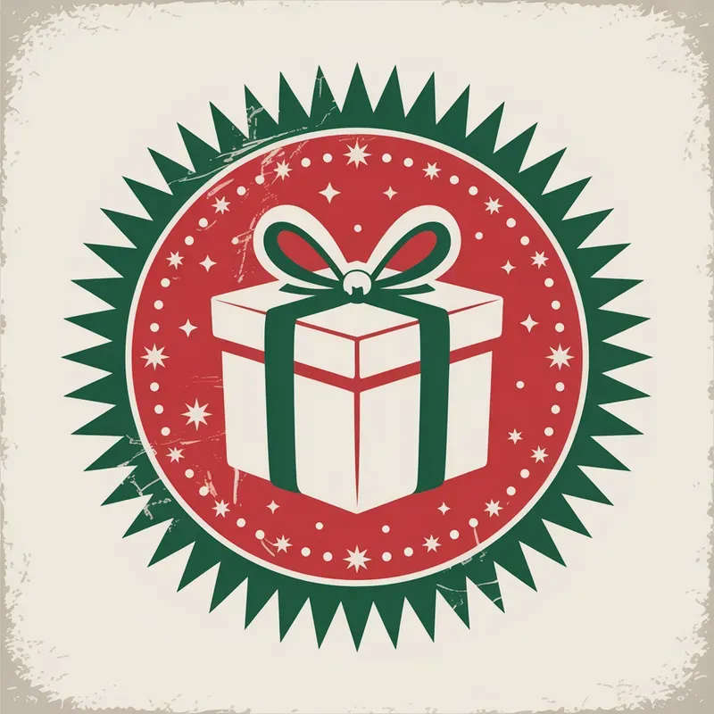 Vintage Round Christmas Badges