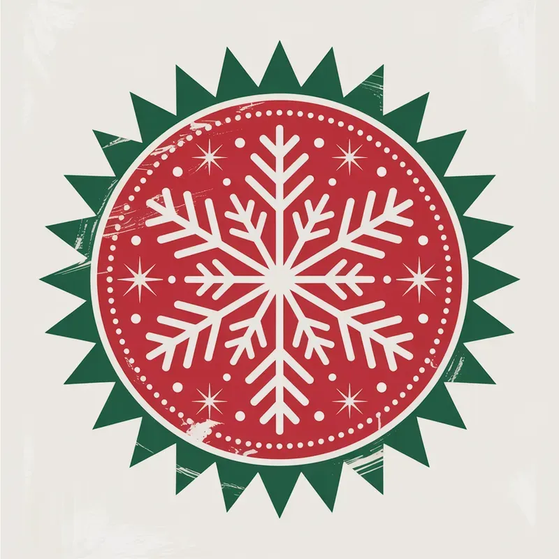 Vintage Round Christmas Badges