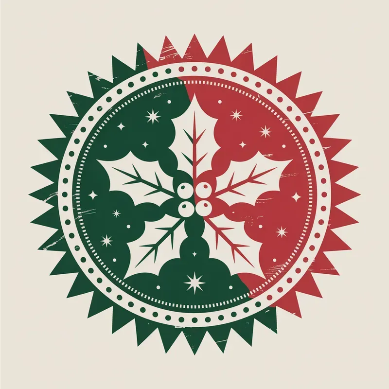 Vintage Round Christmas Badges