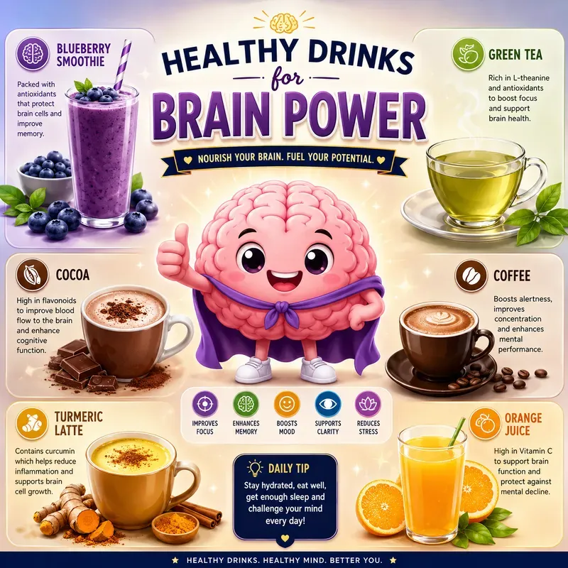 Cute Healthy Drinks Infographics
