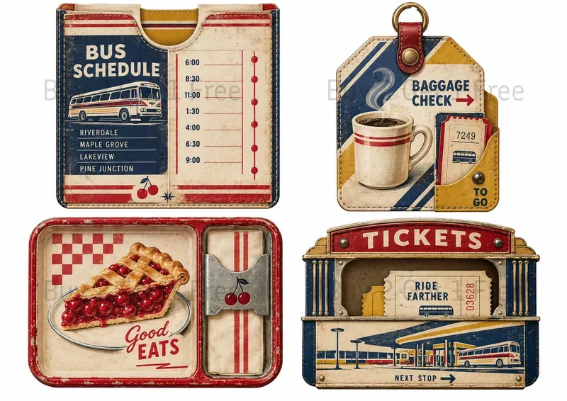 Retro Food Junk Journal Pockets