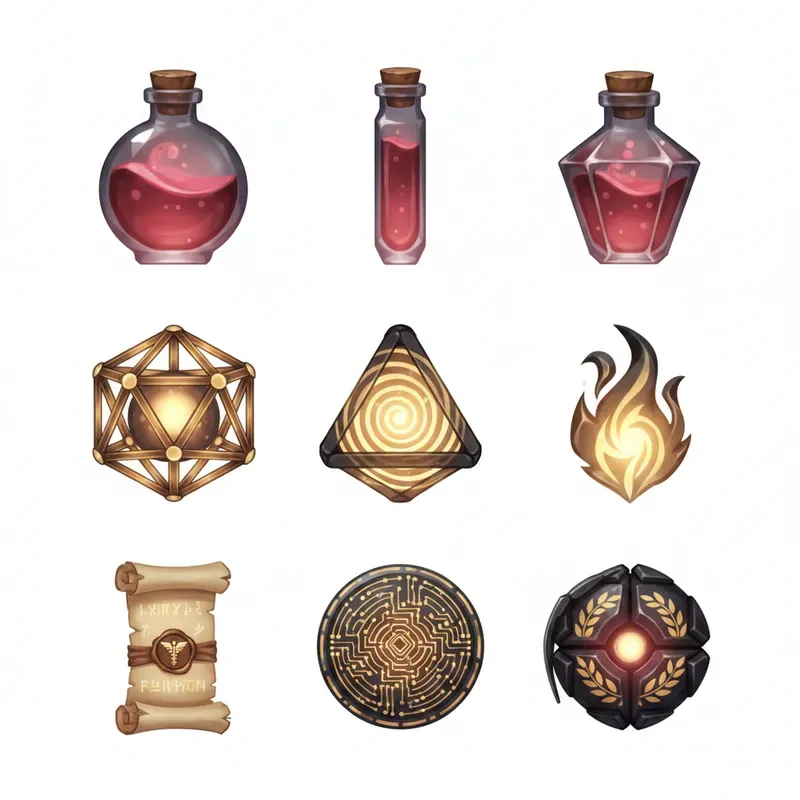 Arcane Consumables 3x3 Game Sprites