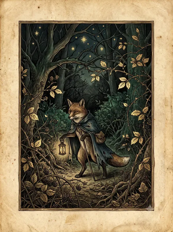 Vintage Gold Foil Storybook Art