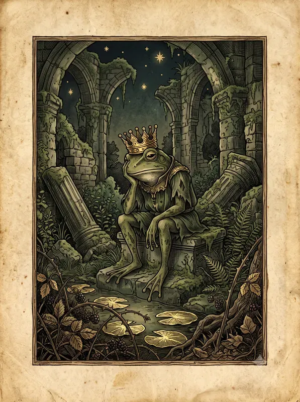 Vintage Gold Foil Storybook Art