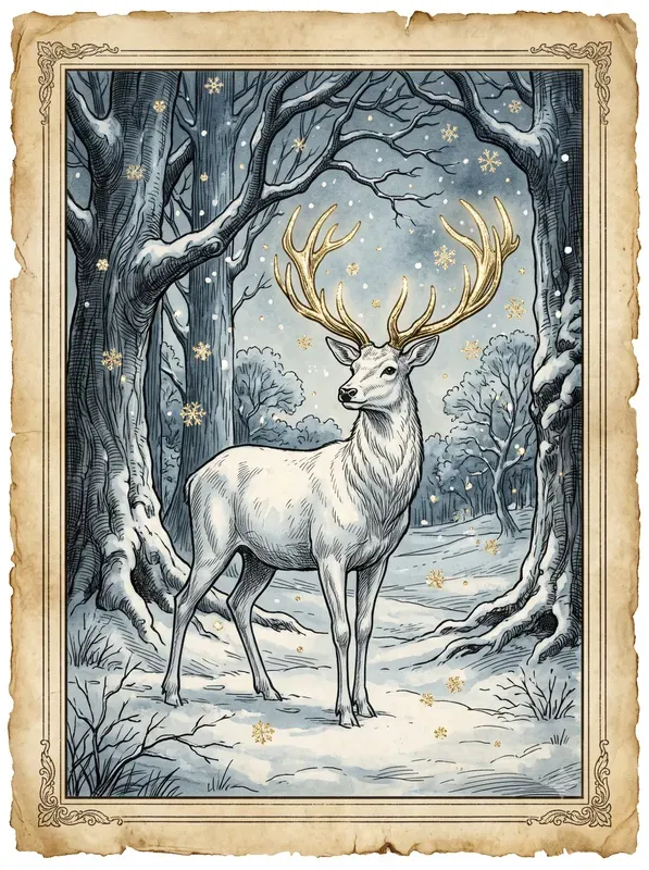 Vintage Gold Foil Storybook Art
