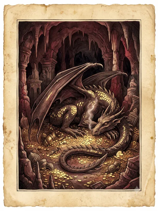 Vintage Gold Foil Storybook Art