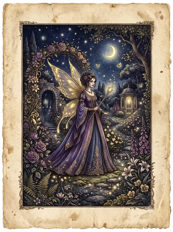 Vintage Gold Foil Storybook Art