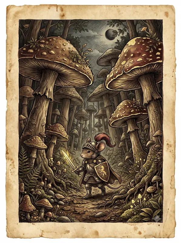 Vintage Gold Foil Storybook Art