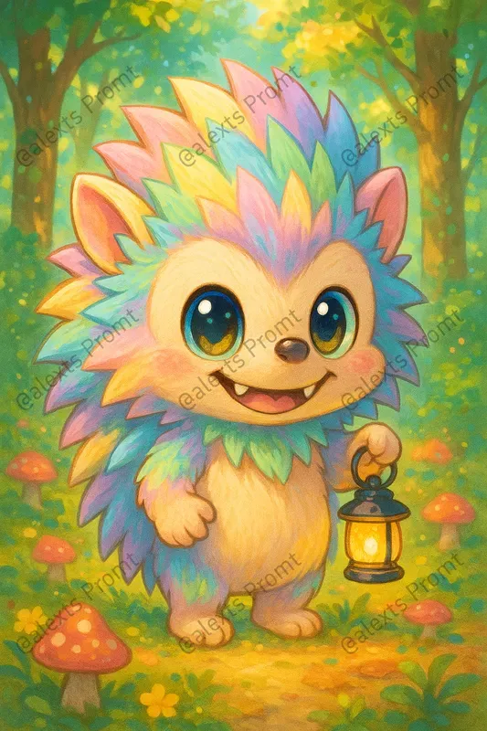 Anime Labubu Style Toys In Forest