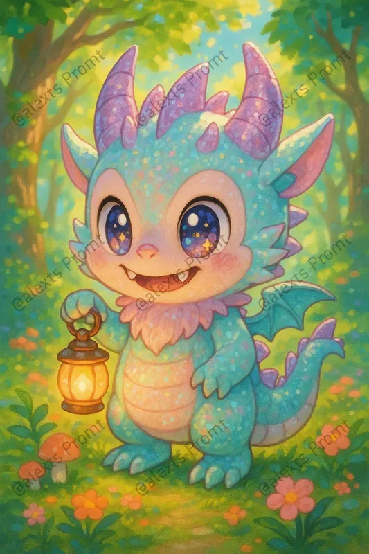 Anime Labubu Style Toys In Forest
