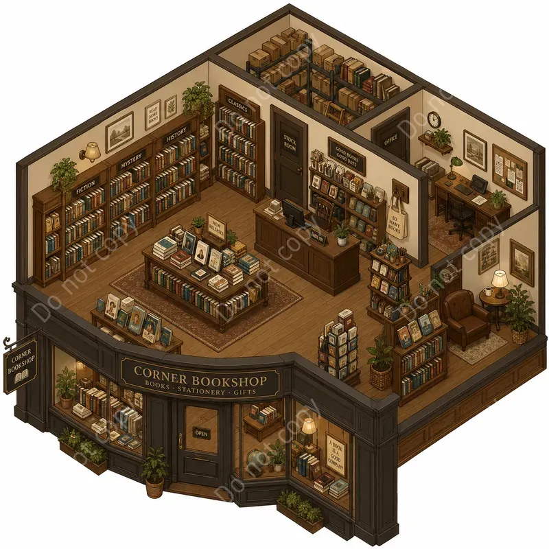 Isometric Shop Cutaway Scenes