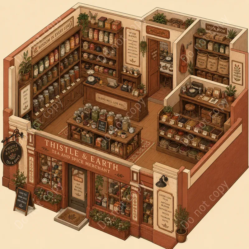 Isometric Shop Cutaway Scenes