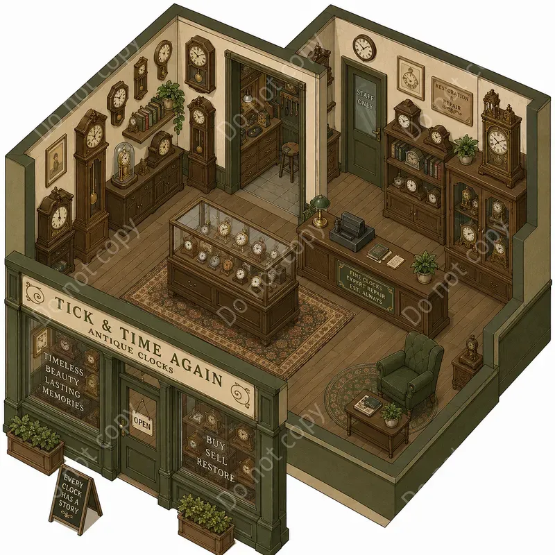 Isometric Shop Cutaway Scenes