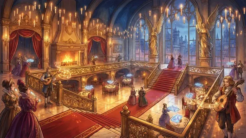 2D Anime Fantasy Tavern Concept Art