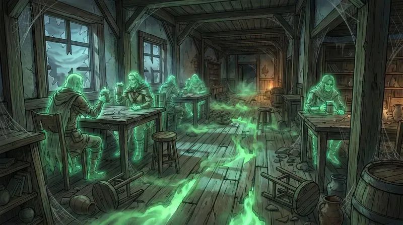2D Anime Fantasy Tavern Concept Art