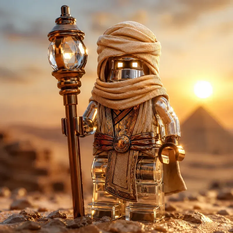 Luxury Glass Chrome Lego Portraits