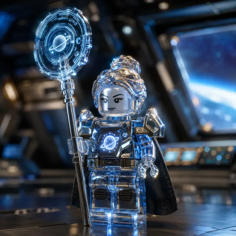 Luxury Glass Chrome Lego Portraits