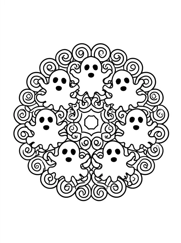 Halloween Mandala Coloring Book Pages