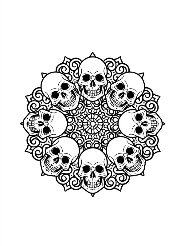 Halloween Mandala Coloring Book Pages