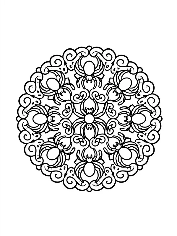 Halloween Mandala Coloring Book Pages