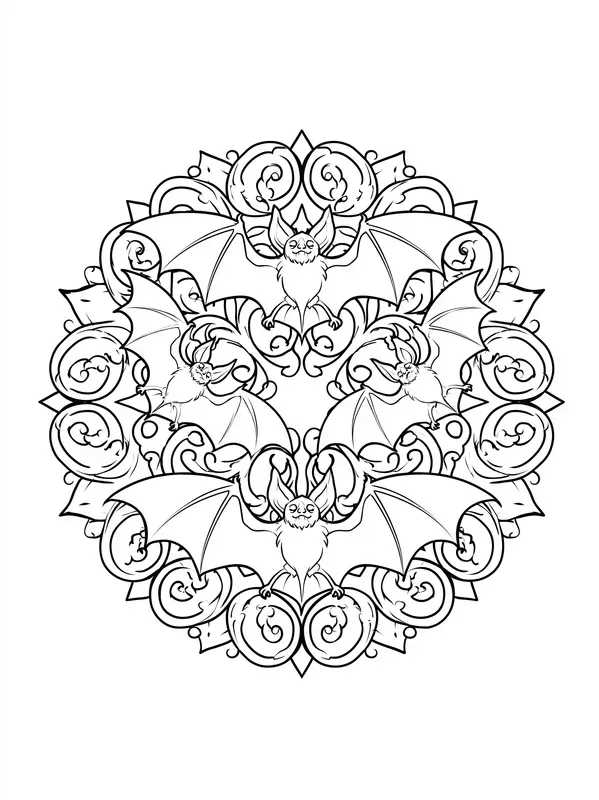 Halloween Mandala Coloring Book Pages