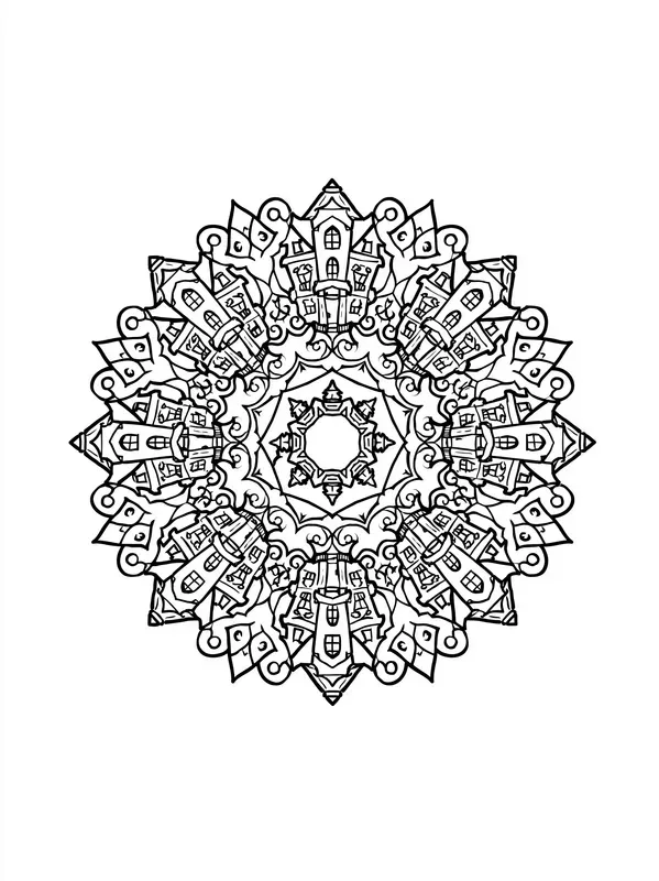 Halloween Mandala Coloring Book Pages