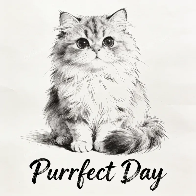 Minimalist Cat Sketch Printables