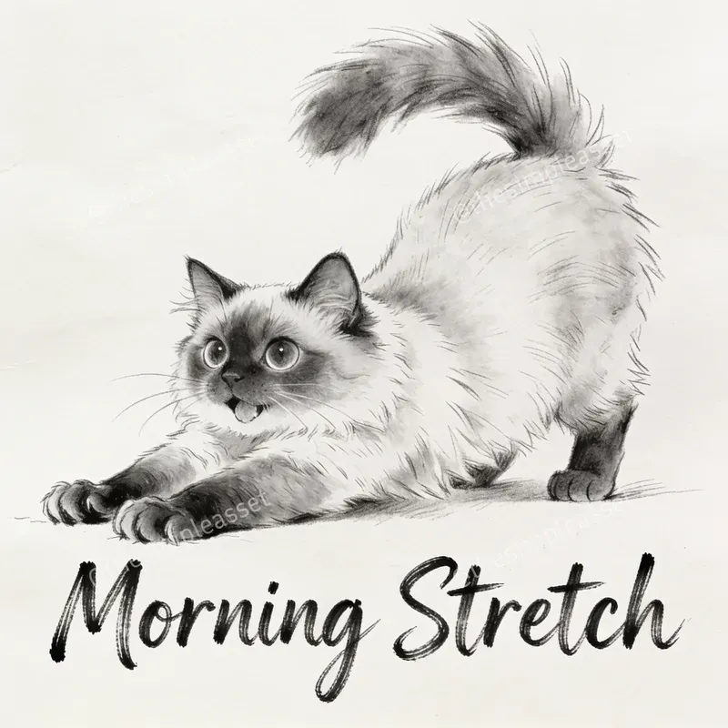 Minimalist Cat Sketch Printables