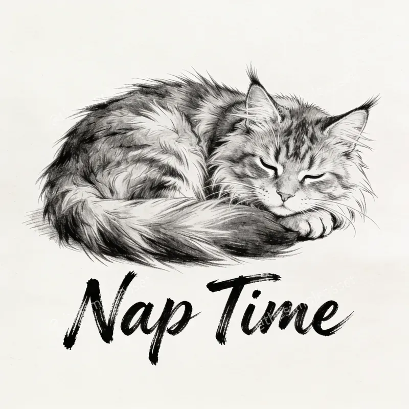 Minimalist Cat Sketch Printables