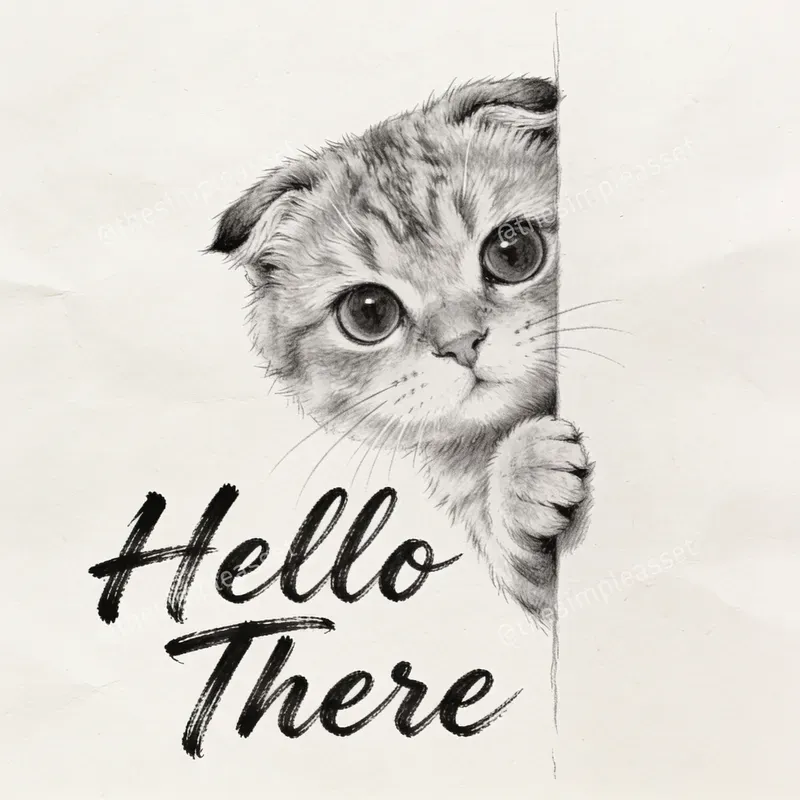 Minimalist Cat Sketch Printables