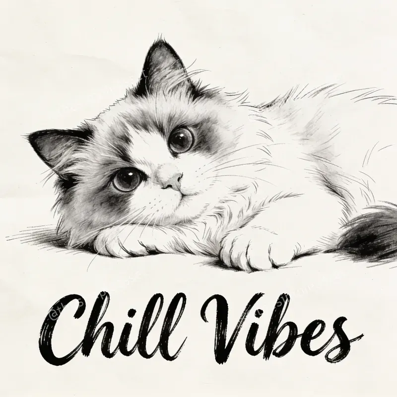 Minimalist Cat Sketch Printables
