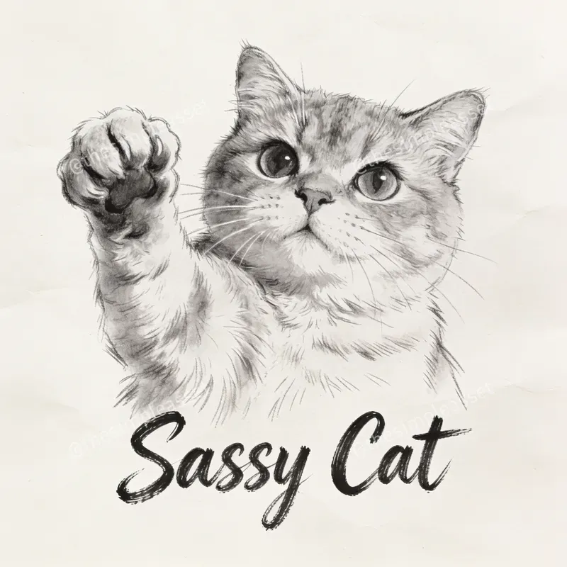 Minimalist Cat Sketch Printables