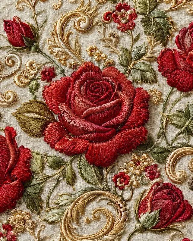 Romantic Floral Fabric Texture Assets