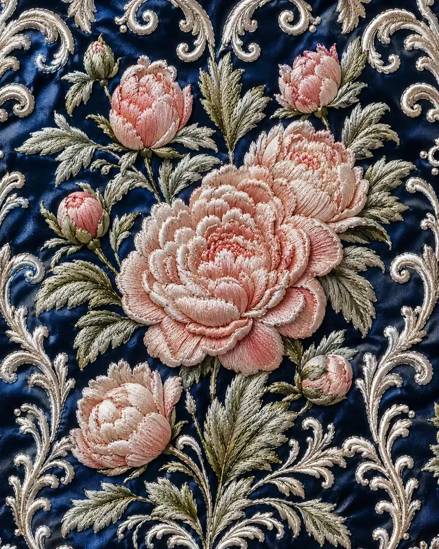 Romantic Floral Fabric Texture Assets