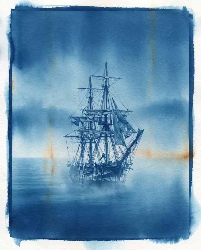 Distressed Blue Cyanotype Dreams