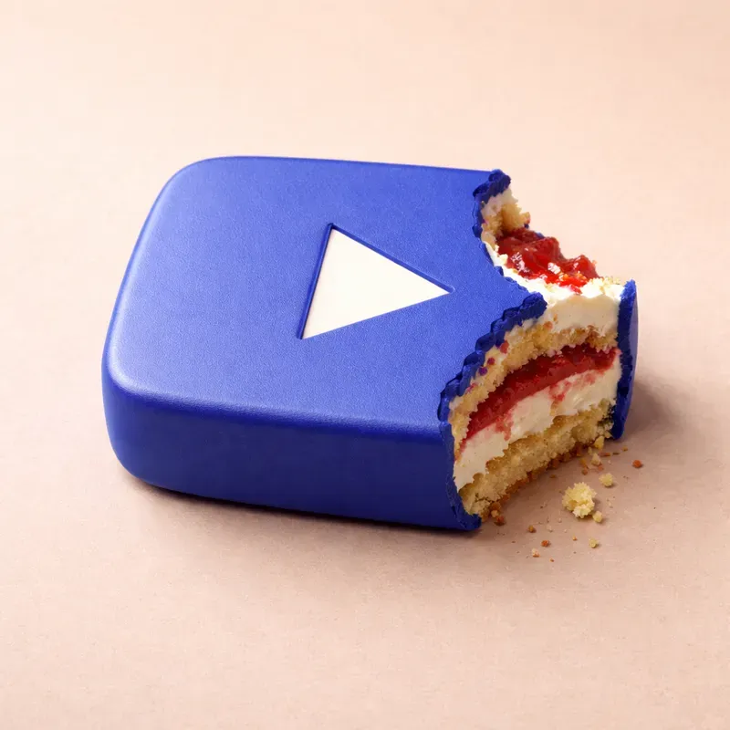 Hyperreal Logo Bite Effect Art