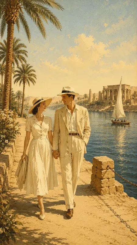 Egyptian Nile 1950s Sunny Postcards