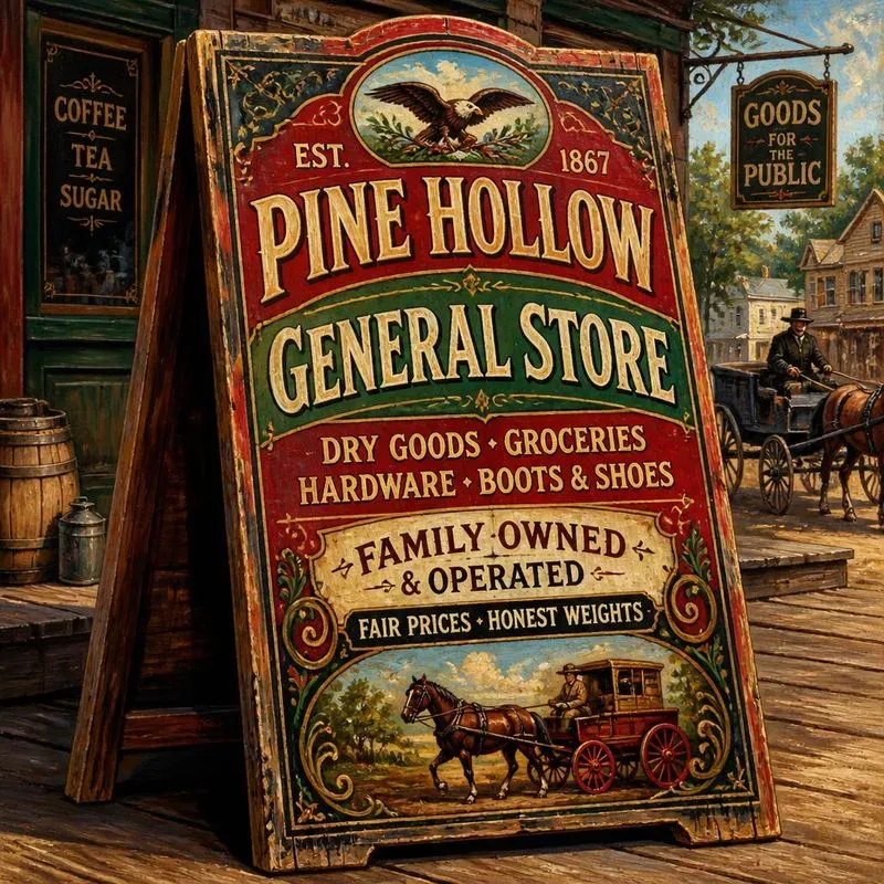 Vintage Handpainted Wooden Signs
