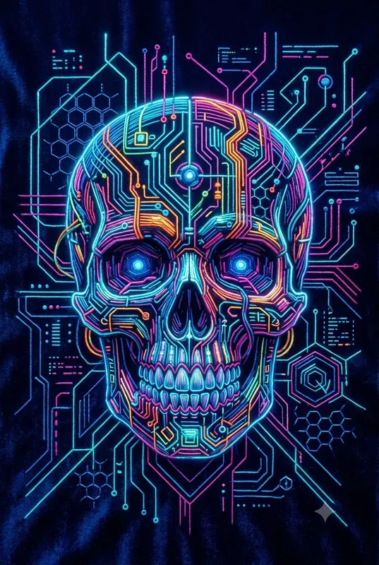 Neon Thread Embroidery Art