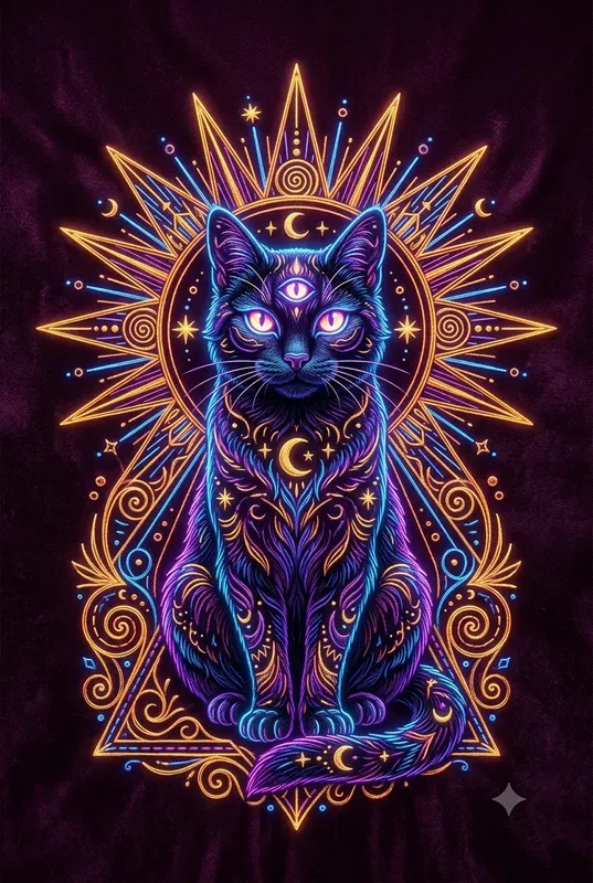 Neon Thread Embroidery Art