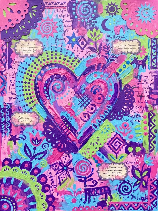 Acrylic Mexican Folk Art Junk Journals