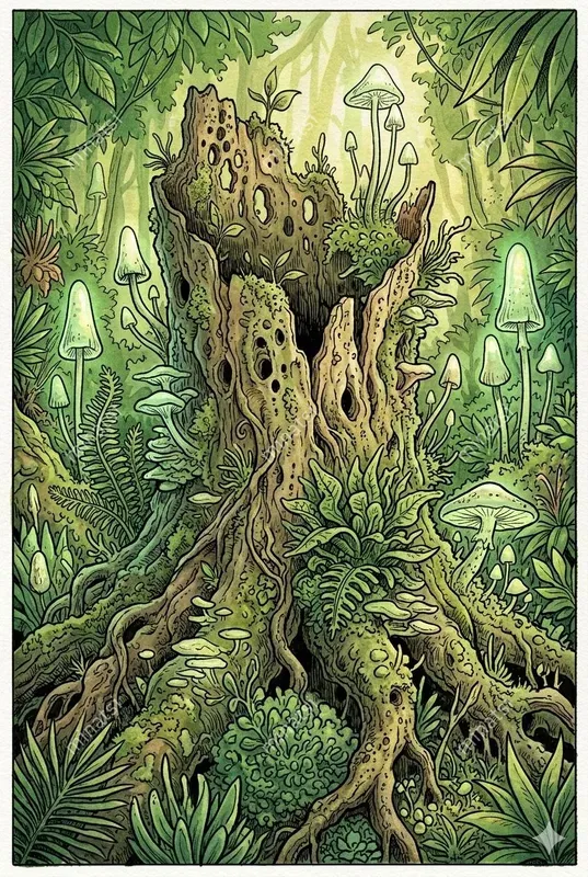 Fantasy Ink Watercolor Illustration Art