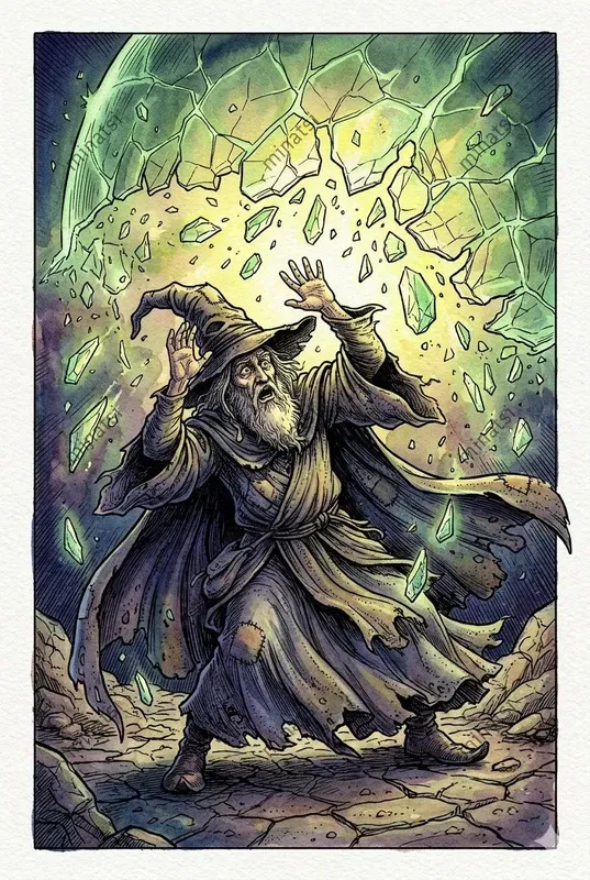 Fantasy Ink Watercolor Illustration Art