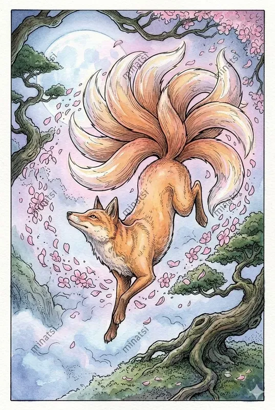 Fantasy Ink Watercolor Illustration Art